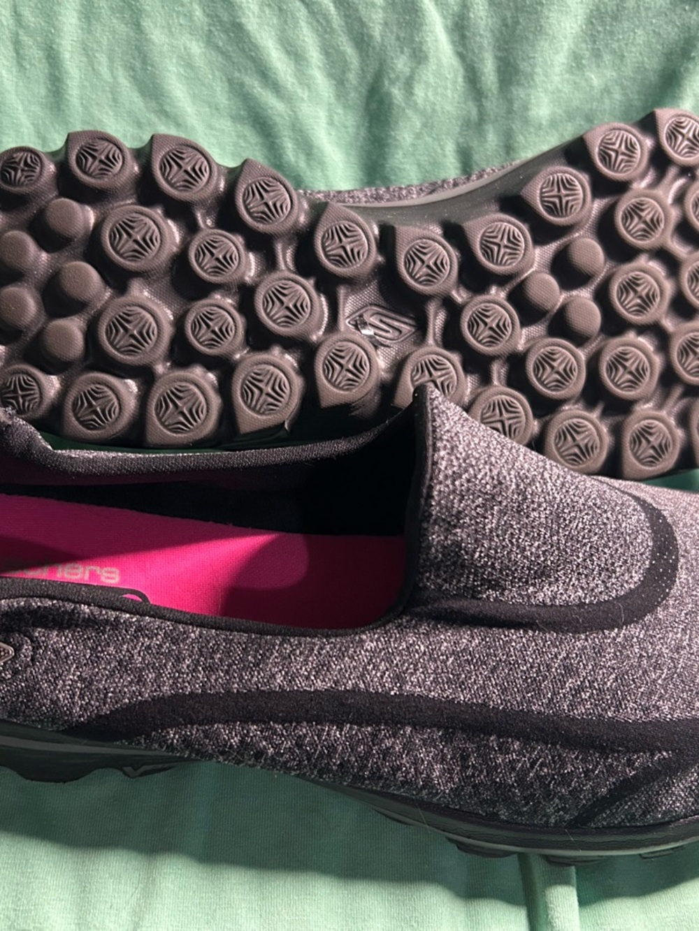Skechers Slip-On Women’s go walk 2 Walking Shoes - Black and Pink Insole - Picture 4 of 4